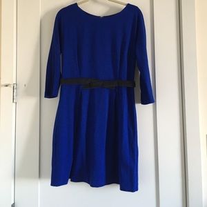 Royal blue knit dress