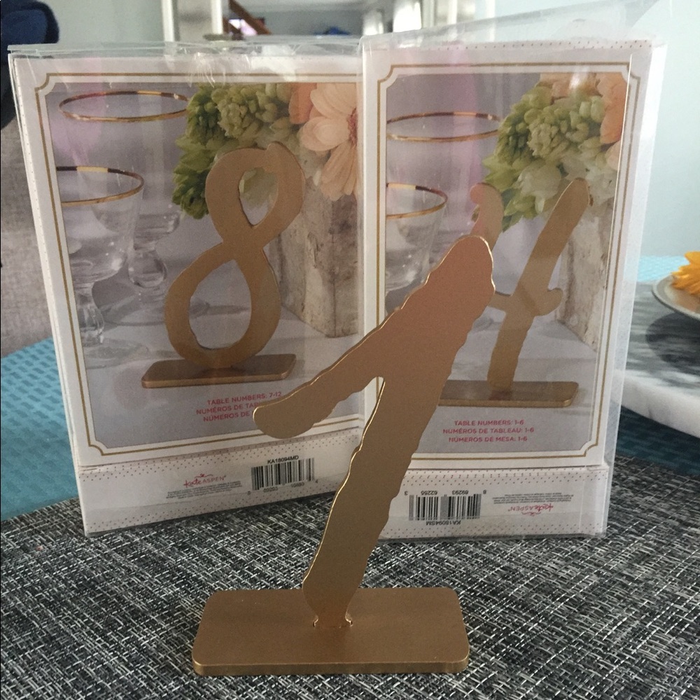 Gold Table numbers
