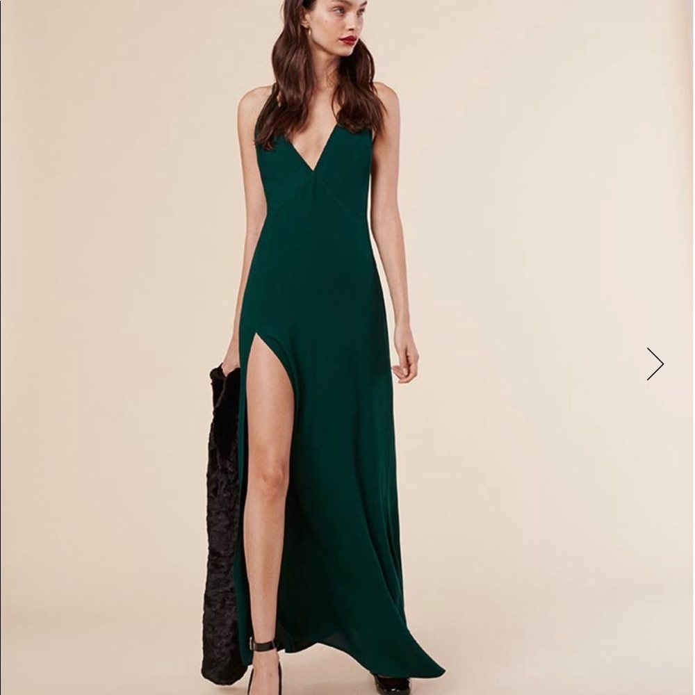 Reformation Estelle Dress in Emerald