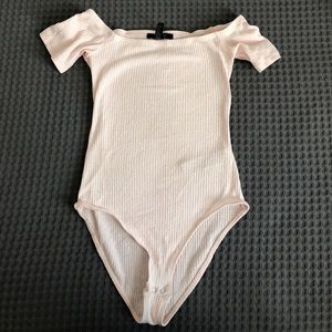 Pale Pink Off The Shoulder Body Suit Size Small