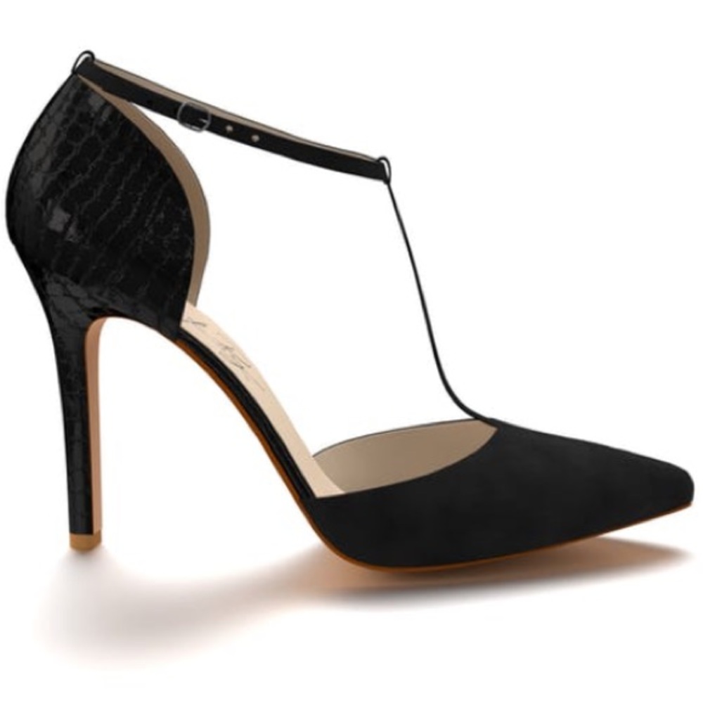 Pointed Toe d'Orsay Pump with T-Bar Strap NWT