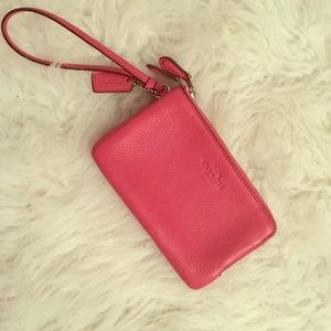 Strawberry Pink Coach Wristlet