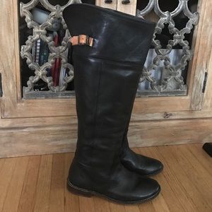 Frye Paige Tall Black Leather Boots