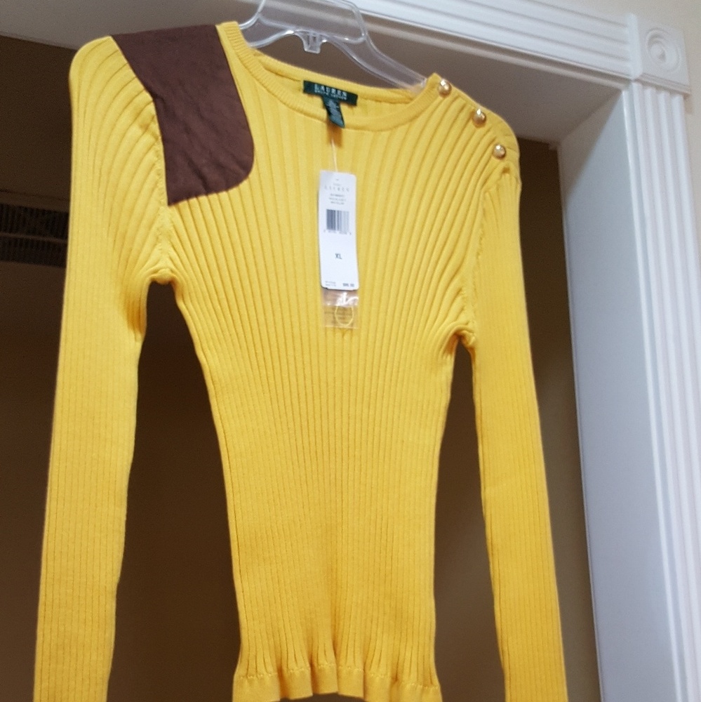 NWT! RALPH LAUREN "BAN YELLOW" PULLOVER SWEATER