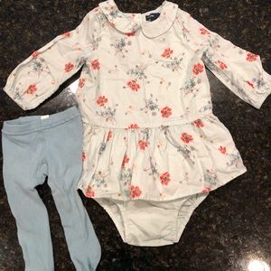 Gap Light Blue Dress with Bloomers and Tights