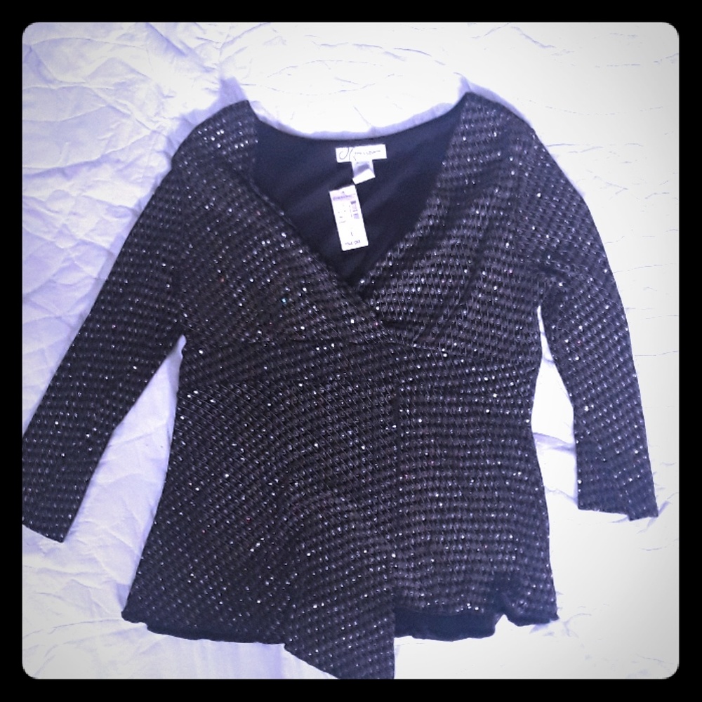 Copper/Black glittery blouse