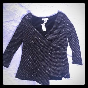 Copper/Black glittery blouse