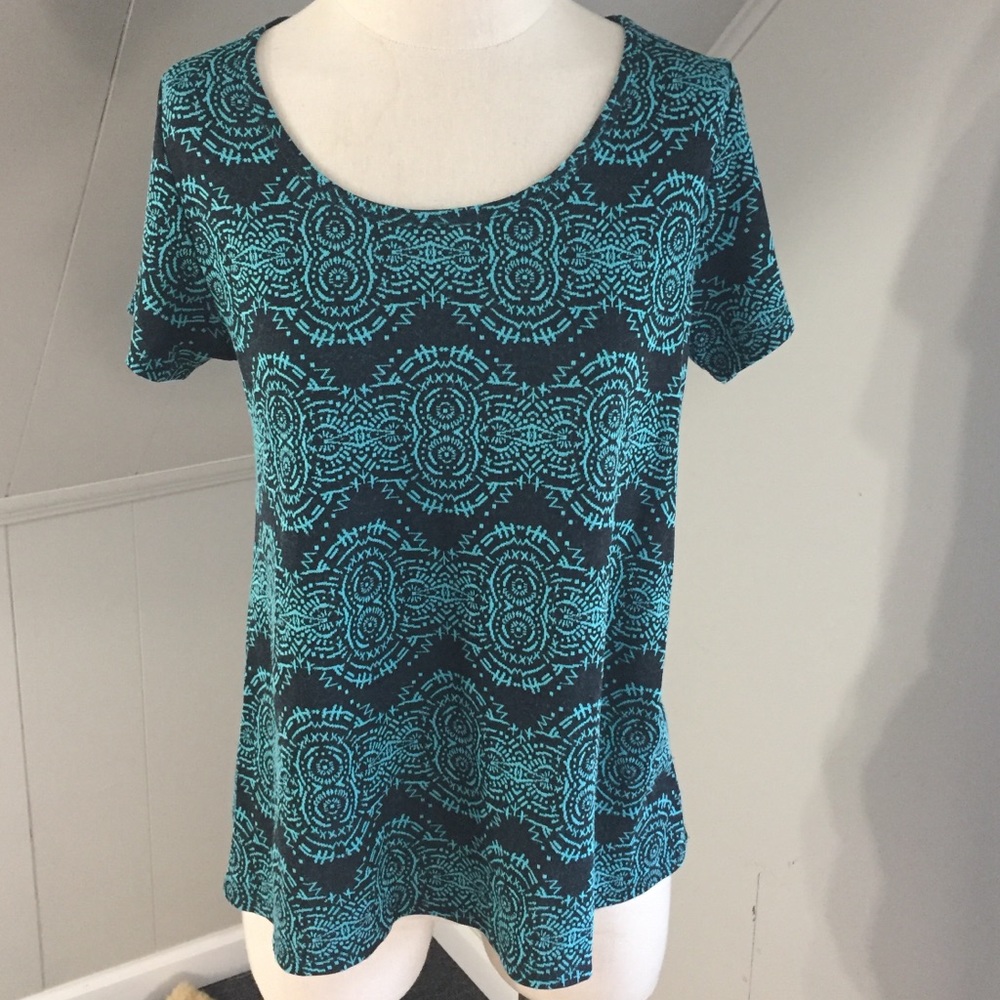 Lularoe Teal and Charcoal Classic Tee