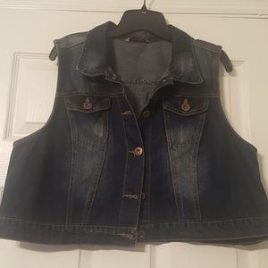 Plus size denim vest