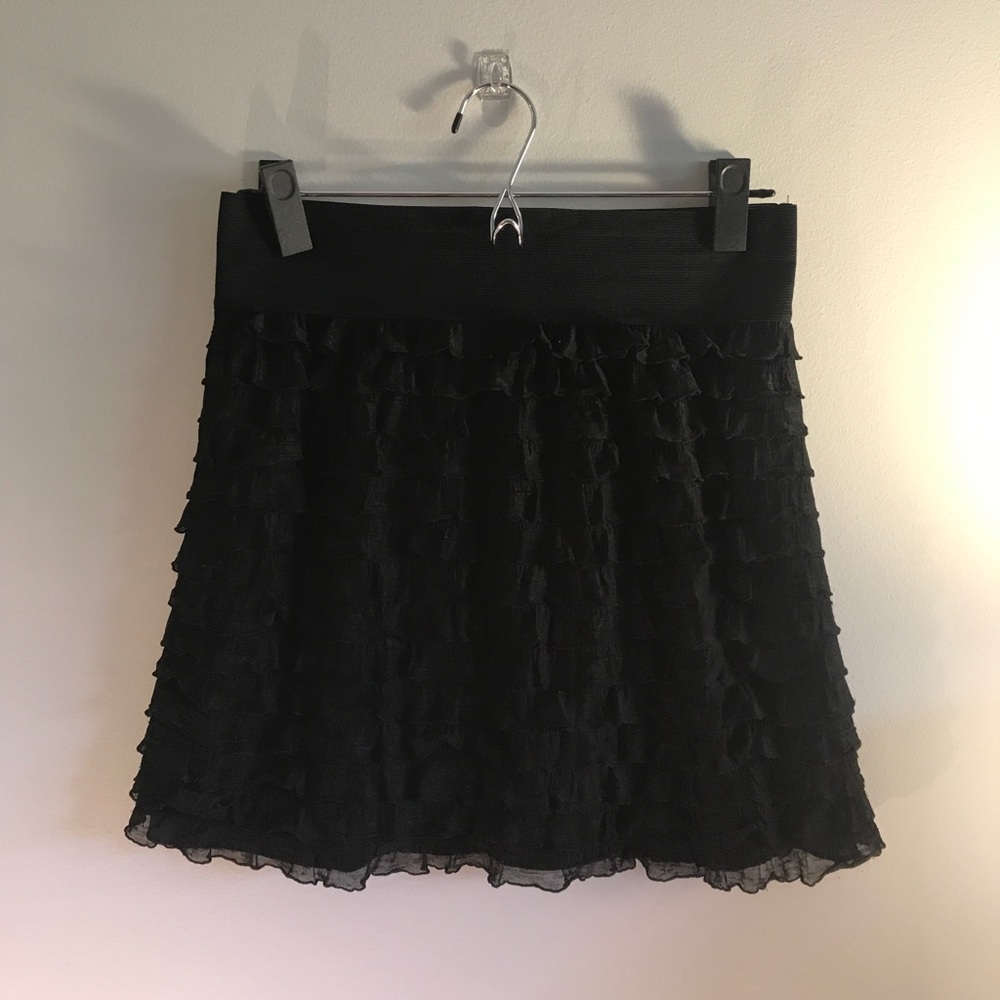 Express black ruffle skirt