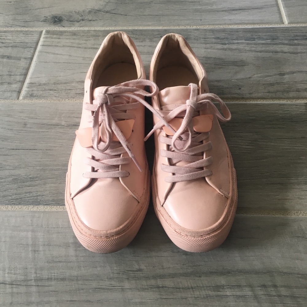 Millennial pink leather sneakers