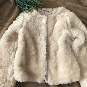 Cream colored fur jacket