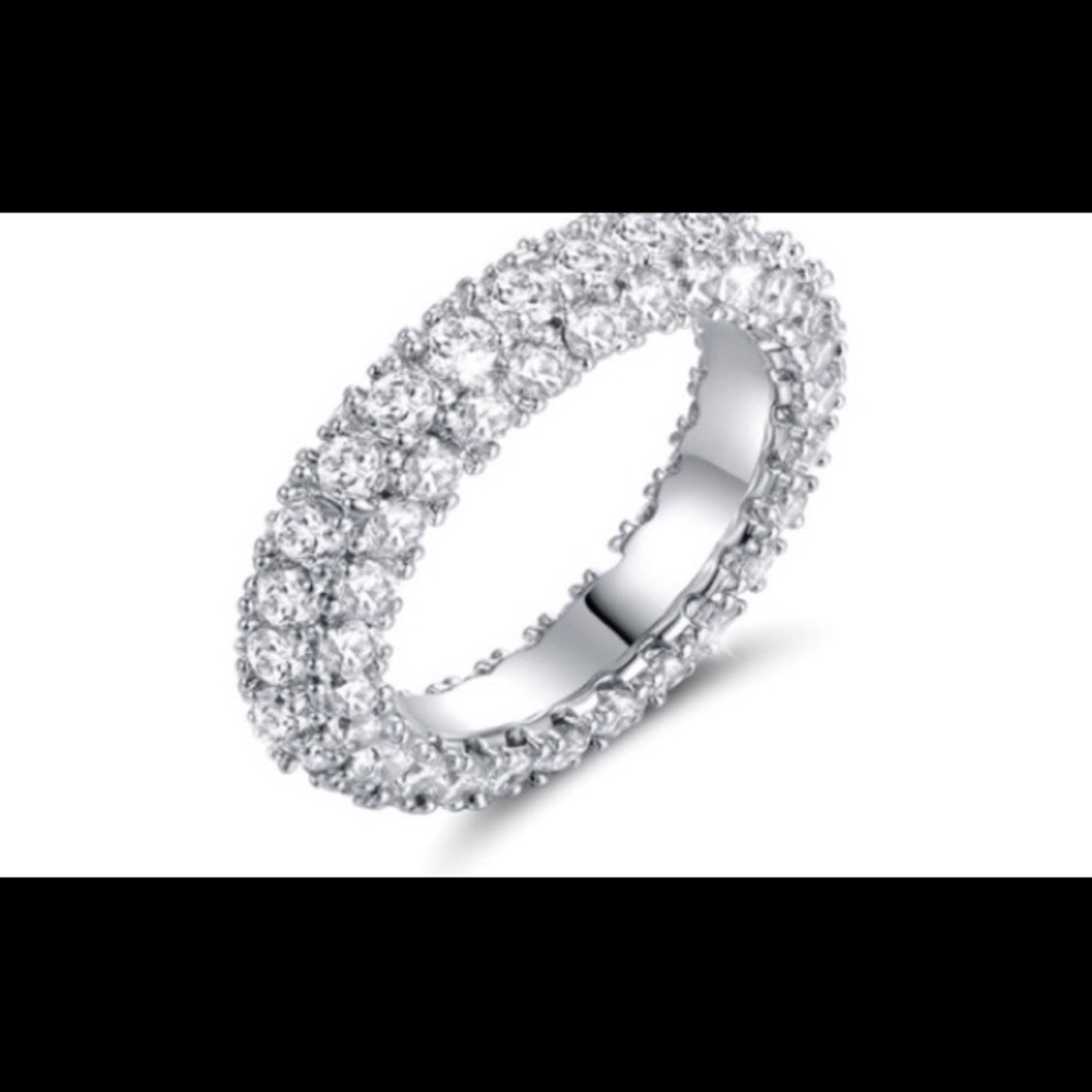 3 Row Cubic Zirconia Eternity Ring