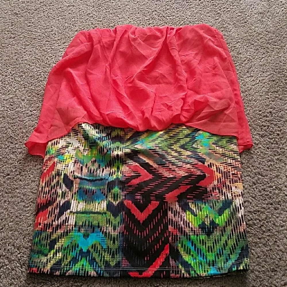 Strapless mini dress