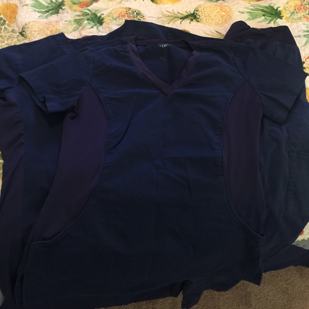 Allure scrub tops and bottom