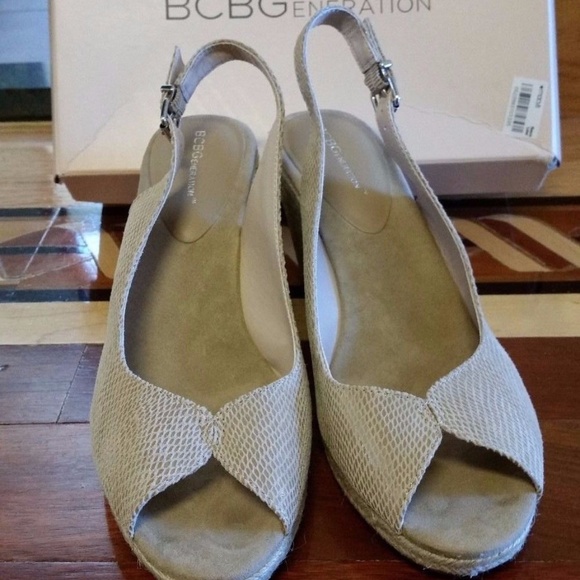 BCBGeneration Shoes - BCBG BG-Basil Beige Sandalwood Wedge Heel