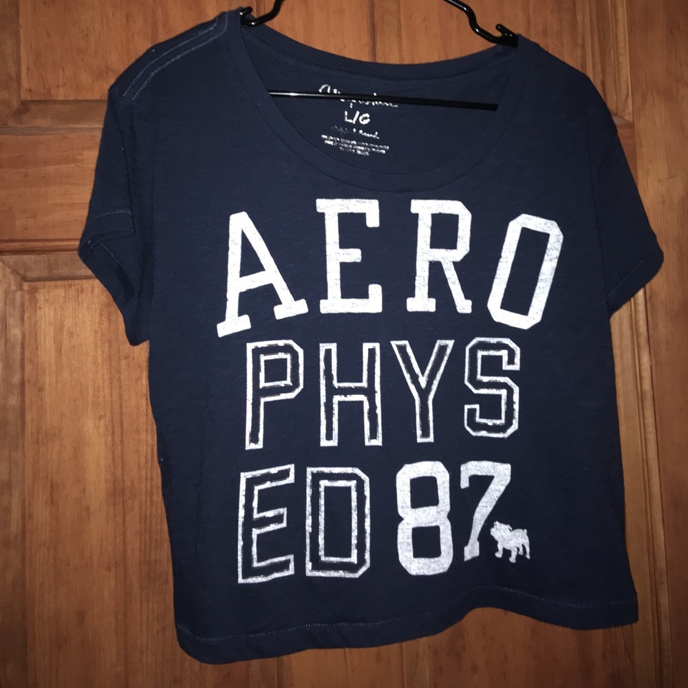 Navy blue crop top bulldog