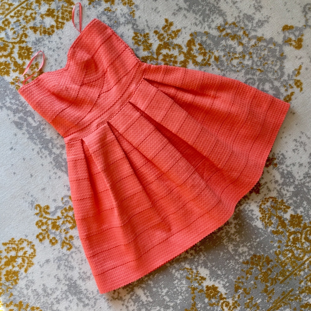 Jun & Ivy Coral  Bandage Bodycon Empire Dress M