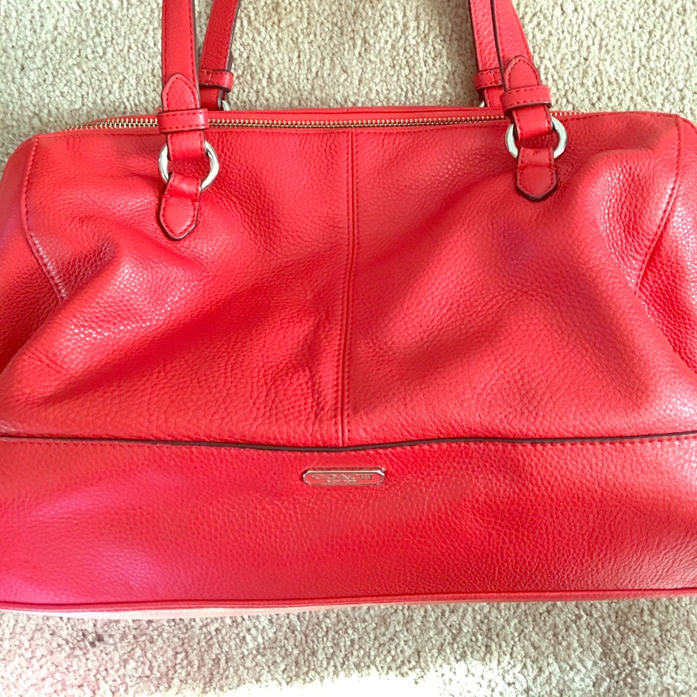 Coach Park Leather Kathryn Triple Zipper Handbag