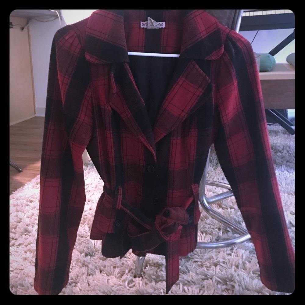 Red plaid jacket