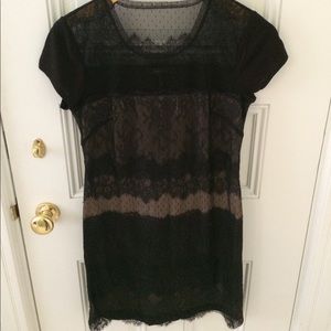 Black lace maternity dress