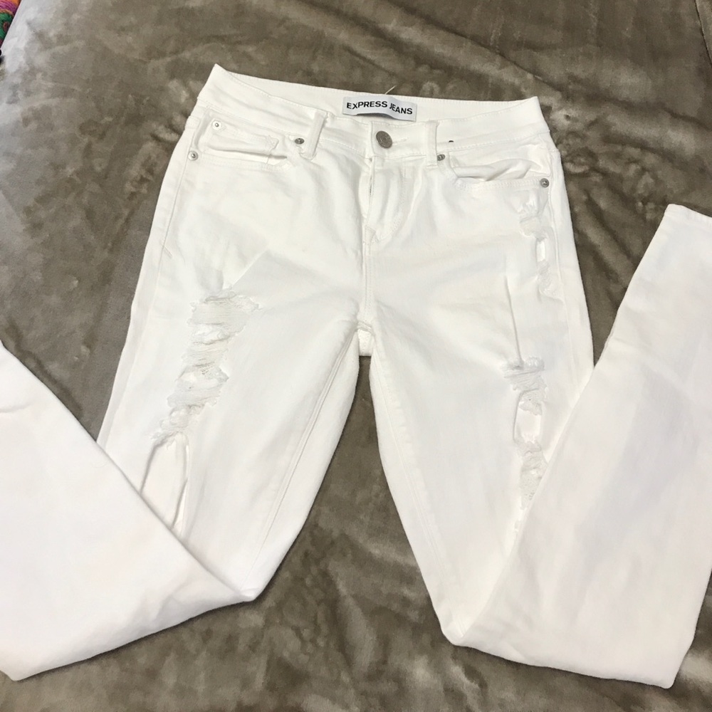 Express ripped jean leggings