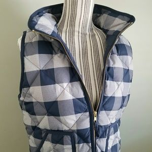 J.CREW Factory plaid puffer vest