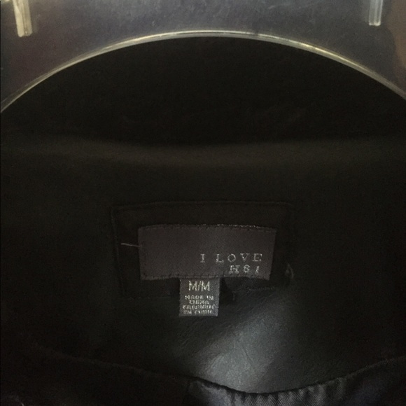 Black Faux Fur/Leather Zippered Jacket Size M - Picture 4 of 4