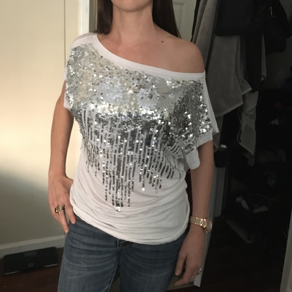 Off the shoulder New Year’s Eve top