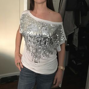 Off the shoulder New Year’s Eve top