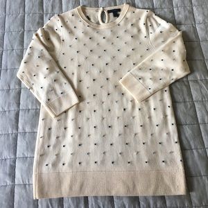 J Crew 3/4 Length Sleeve Polka Dot Sweater
