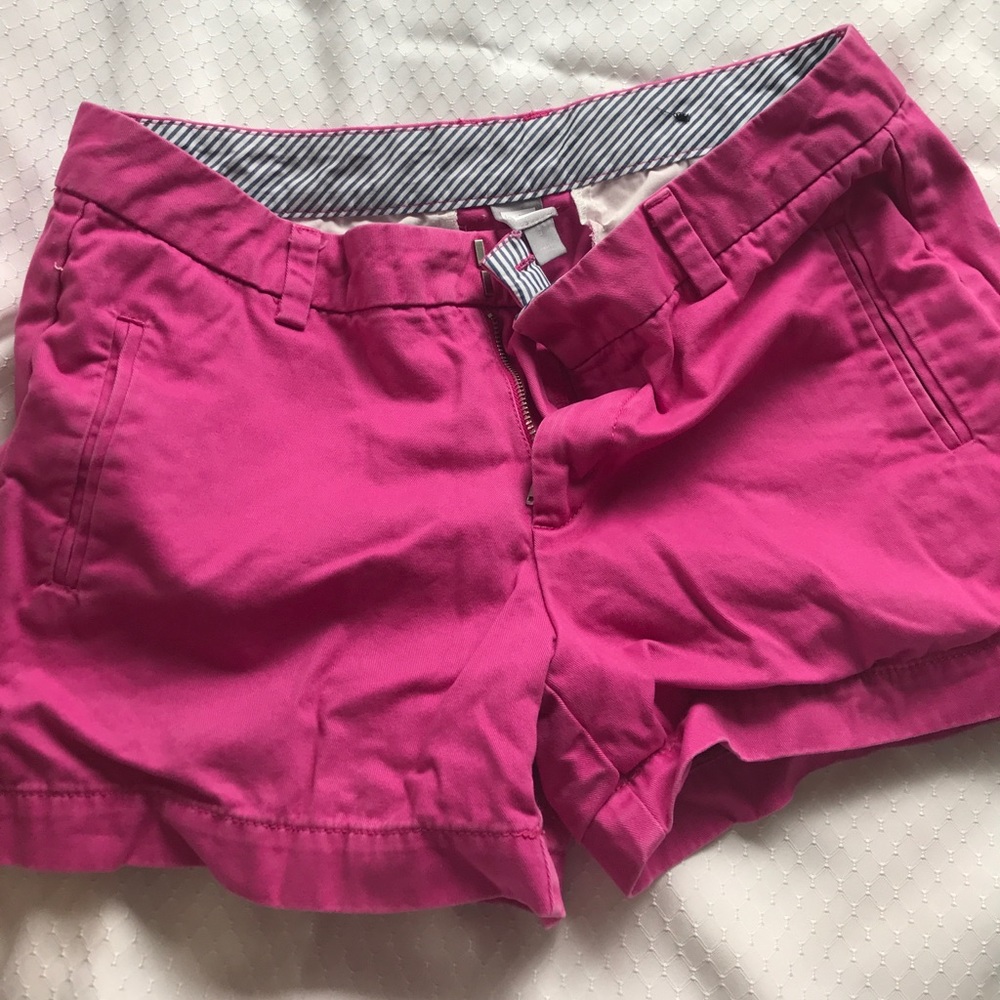 Bright pink khaki shorts