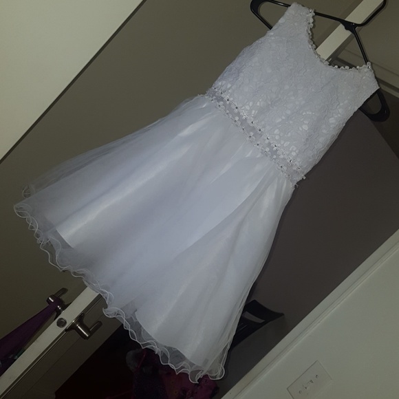 Flower Girl/ 1st Communion Dress- WHITE Size 12 - Picture 1 of 5