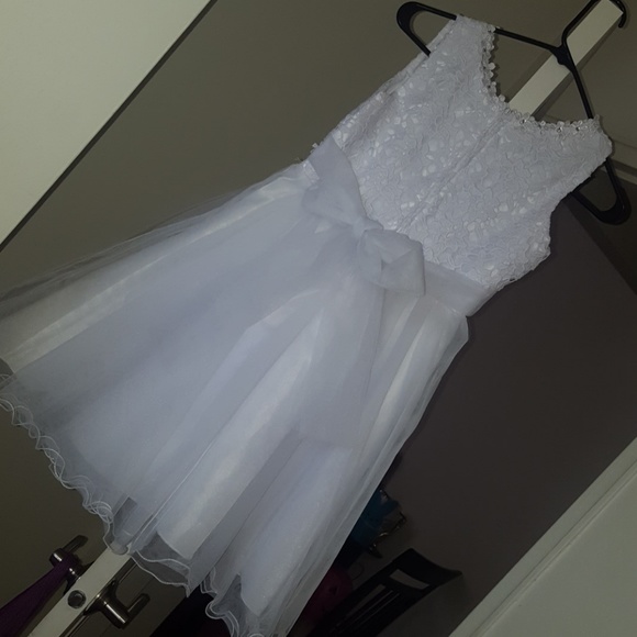 Flower Girl/ 1st Communion Dress- WHITE Size 12 - Picture 3 of 5