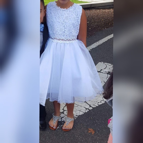 Flower Girl/ 1st Communion Dress- WHITE Size 12 - Picture 5 of 5