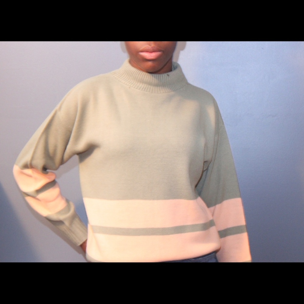 Striped turtle neck sweater