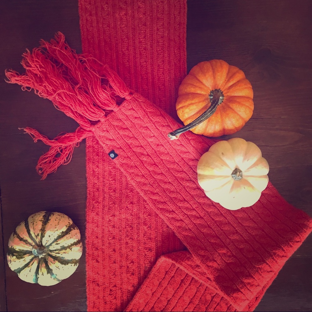 GAP 100% Wool Orange Sweat Scarf - Picture 3 of 7