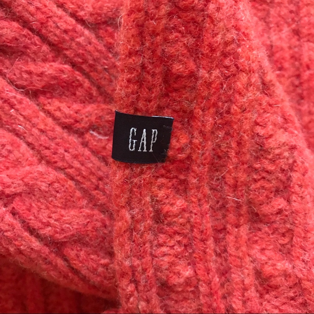 GAP 100% Wool Orange Sweat Scarf - Picture 2 of 7