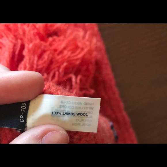 GAP 100% Wool Orange Sweat Scarf - Picture 4 of 7