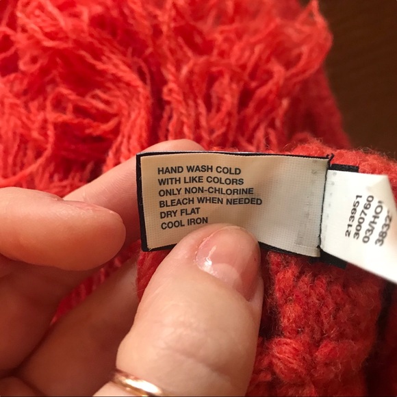 GAP 100% Wool Orange Sweat Scarf - Picture 5 of 7