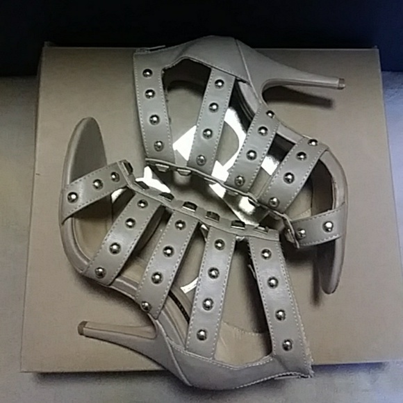 Forever 21 Shoes - 🔽CLEARANCE FOREVER 21 Gold Studded Caged Heels