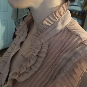 Elegant sheer sleeveless blouse rose gold