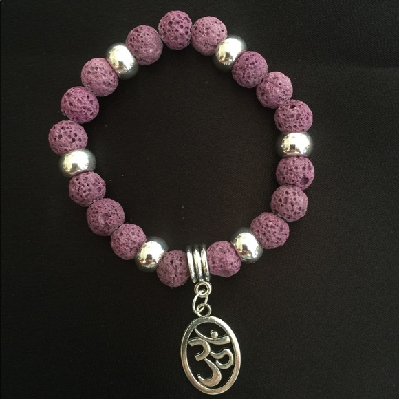 Purple Lava Stone Diffuser Bracelet - Picture 2 of 4