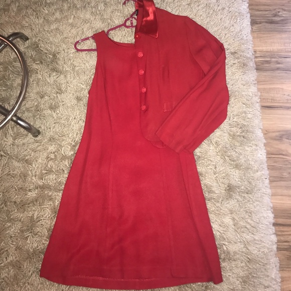 Vintage red mini dress and jacket - Picture 2 of 2