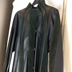 💯%leajkther / Suede Maxi Swing Coat sz XL