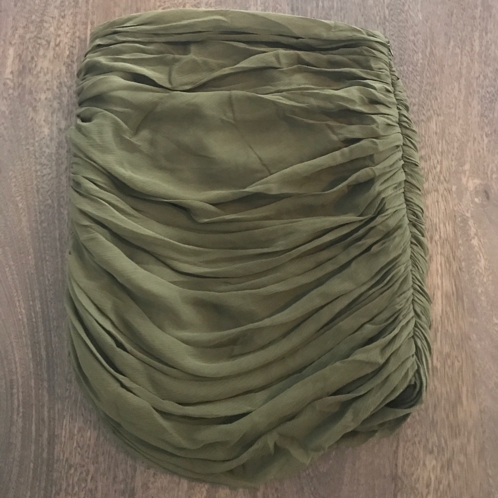 Green ruched skirt from intermix