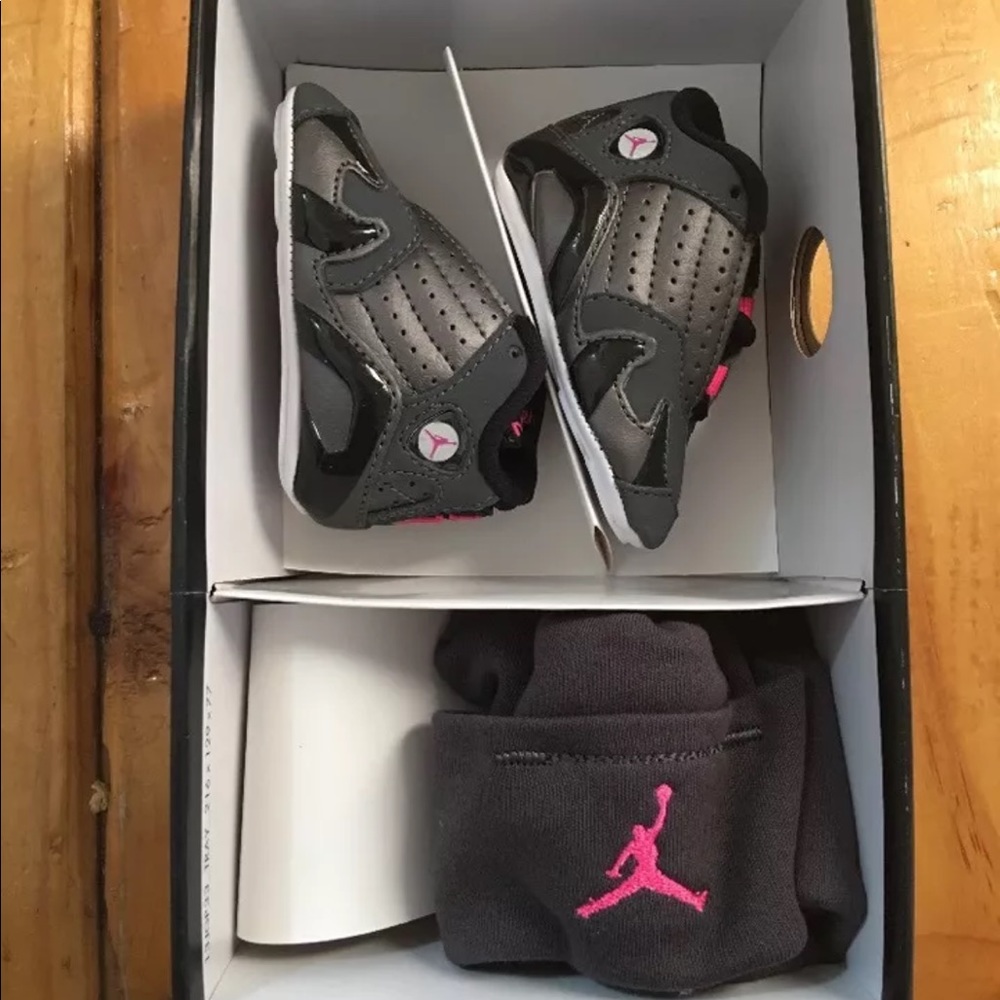 Nike Air Jordan 14 Retro Newborn Gift Set. Size 1C