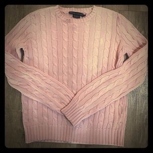 Light pink Ralph Lauren cable knit sweater XS