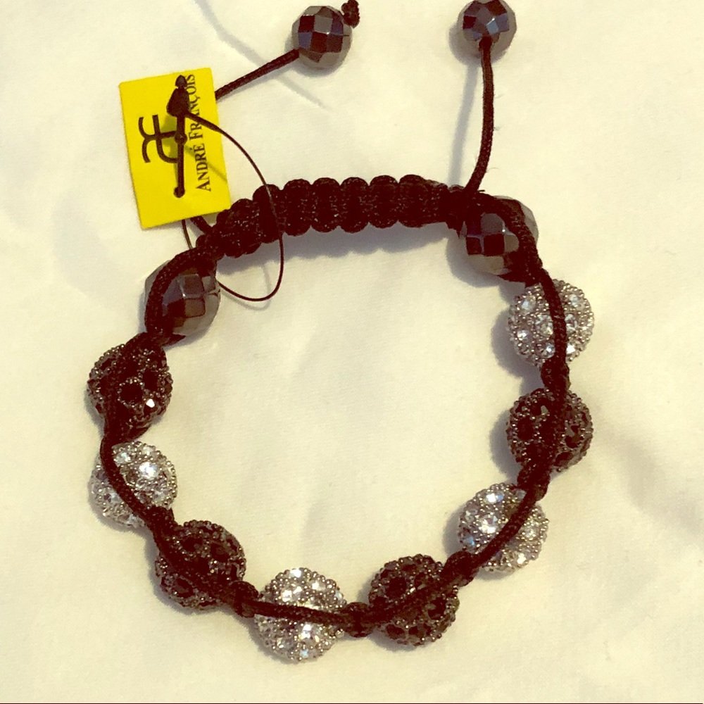 Black and silver crystal bracelet