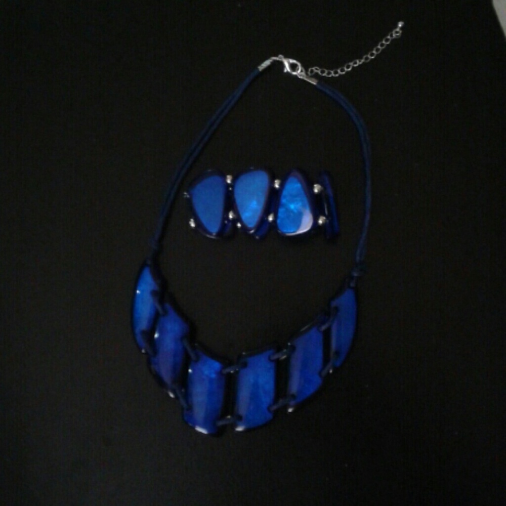 SALE! Nwot royal blue necklace & bracelet ⁷set